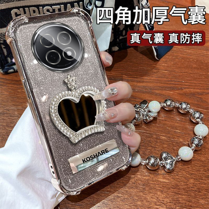 高颜值闪粉四角气囊自带镜头膜防摔