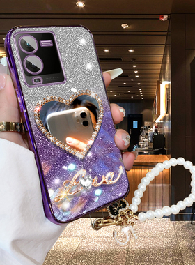 适用于vivoS15手机壳S15Pro高级感新款防摔S15E超薄全包镜头软壳V2203A网红化妆镜子V2207A保护套V2190A挂绳