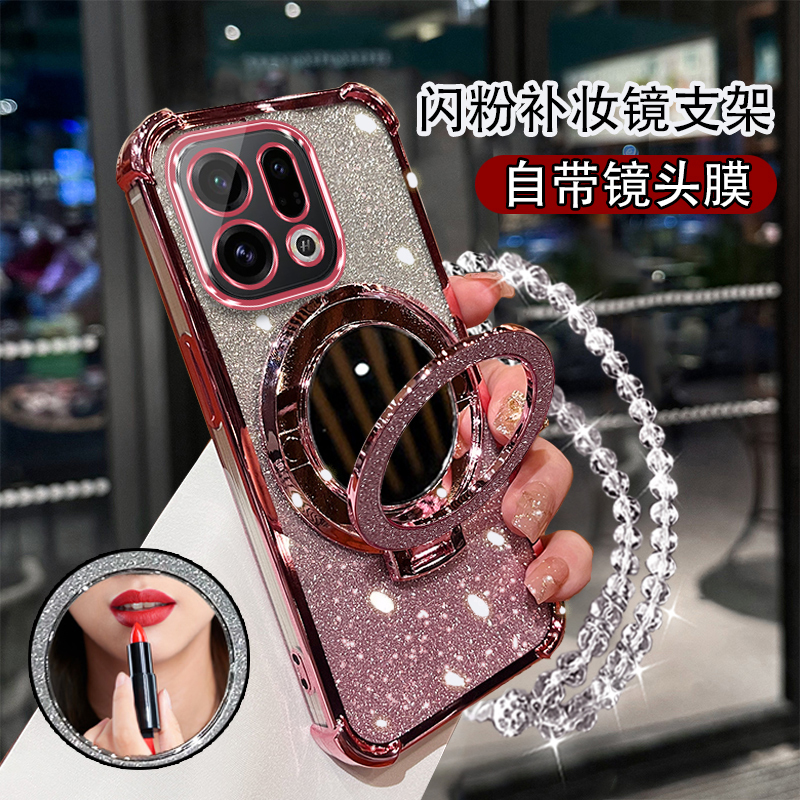 防摔全包适用oppofindx9手机壳x8pro奢华高级感欧珀findx7ultra女新款支架潮牌opop软外壳f1ndx6不顶膜保护套