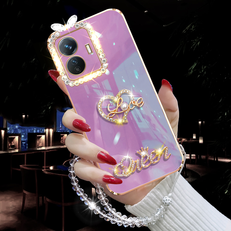 vivoY77e硅胶软壳镶钻浮雕保护套