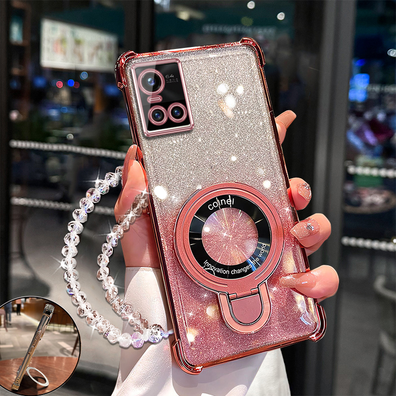 vivoS10硅胶创意手机壳带支架