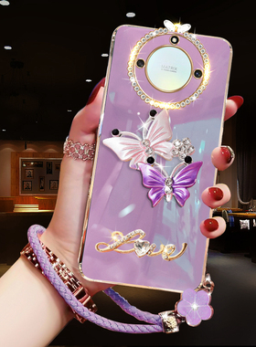 适用于华为荣耀X40手机壳潮流个性高级感镶钻超薄保护套HonorX40时尚女新款全包镜头手绳腕带防摔x4o硅胶软壳