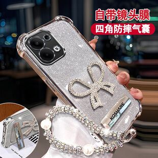 适用于OPPOA6手机壳时尚高颜值女款镶钻保护套A6Pro气囊硅胶防摔A6GT带支架A6i全包带镜头膜软壳A6Max带挂绳