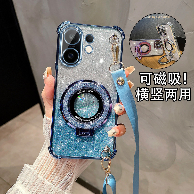 适用于vivoS30手机壳网红女款斜跨保护套S30Promini创意支架软壳V2464A带镜头膜防摔S3O新款软壳vivi高档挂绳