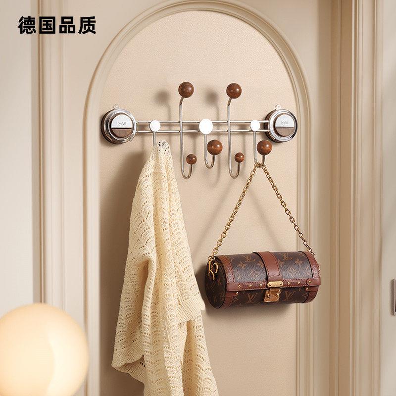 德国吸盘门后挂钩免打孔衣服强力承重入户门收纳架卧室置物挂衣钩