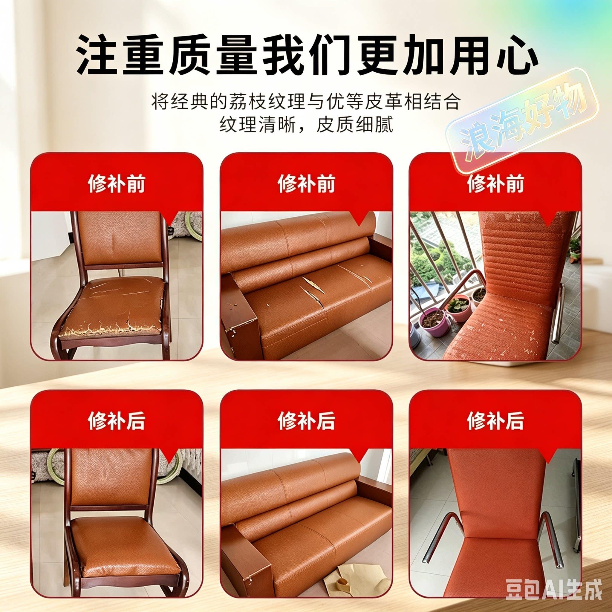 【单立减0】皮革修复下贴修补自贴皮沙发座椅床头翻5粘新换皮1WL