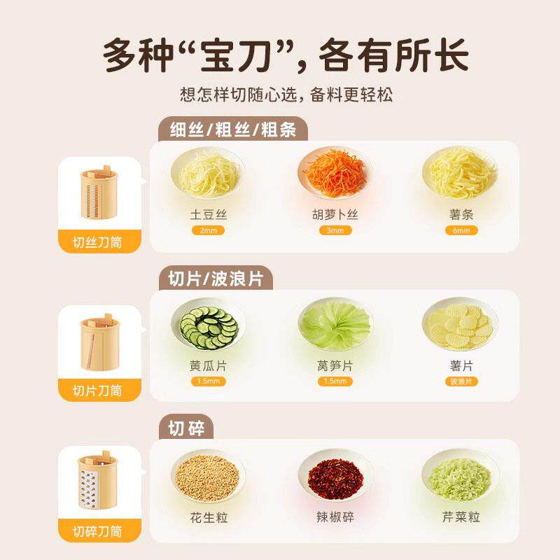 德菜国电CQ09土动切菜机全自碎动多功能厨房家用刨丝器豆切丝切片