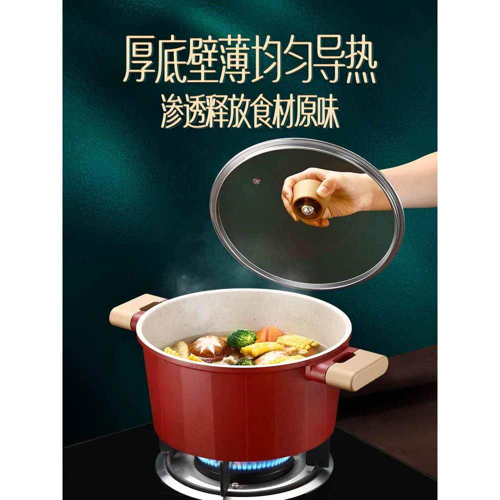 德国蒸锅家用双小型汤燃锅气用灶通2023进口多功层能麦饭石蒸煮一