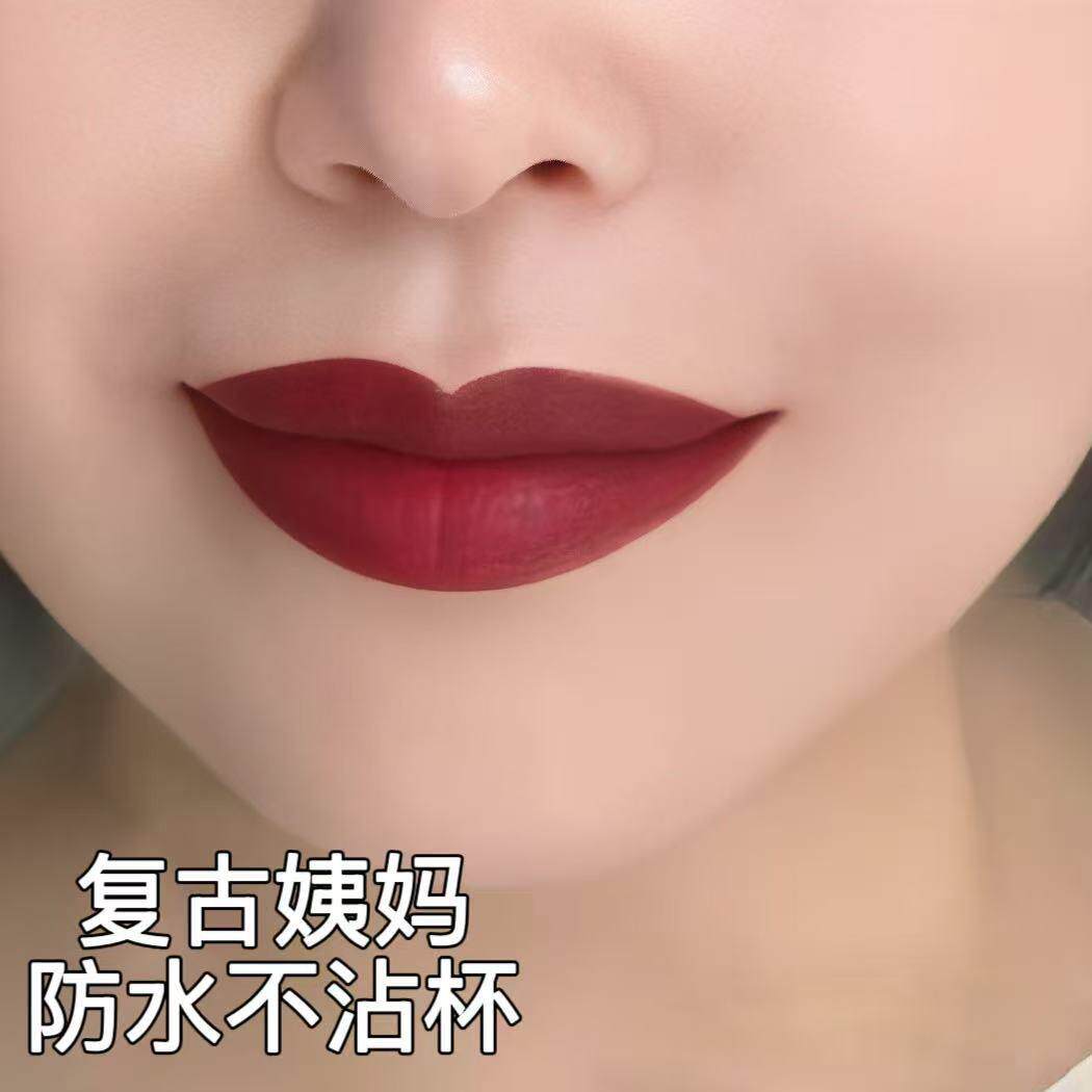 【官方正品】大牌复古姨妈色口红显白不沾杯不掉色哑光防水不掉色