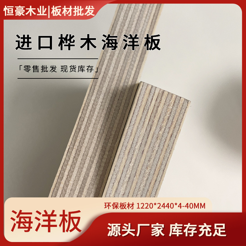 海洋板4-30mm进口桦木胶合多层木板整板家具板 防水攀岩桌板