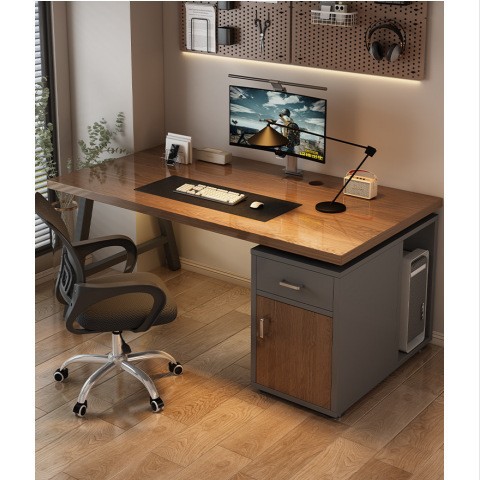 电脑桌台式家用办公桌简约卧室轻奢桌子带抽屉书桌学生学习写字桌