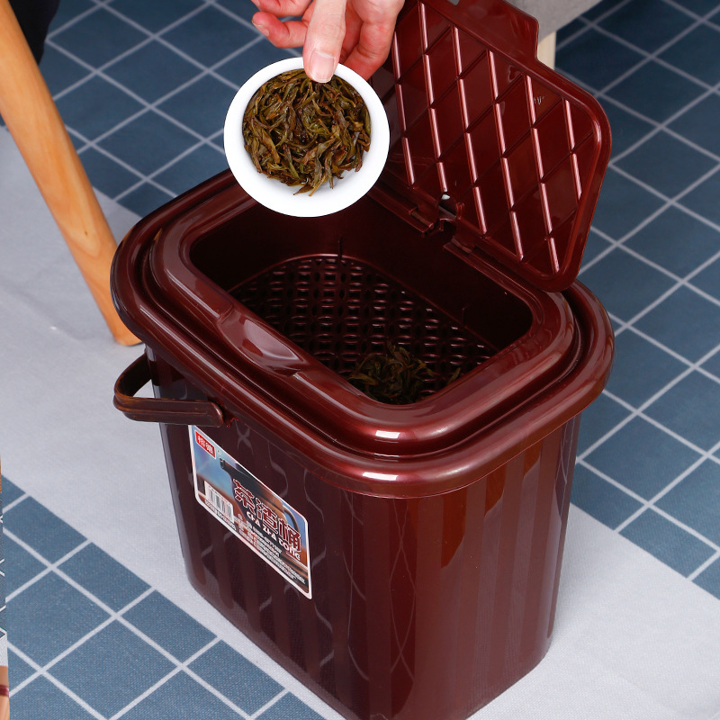 加工定制塑料方形茶水桶加厚功夫茶具茶渣桶带滤层分离过滤茶漏桶