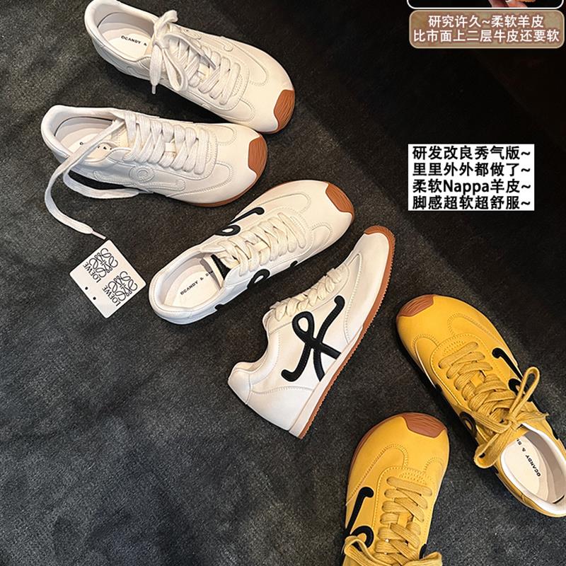 大叔家达文西鞋子 内增高5cm德训鞋女2025新款阿甘鞋