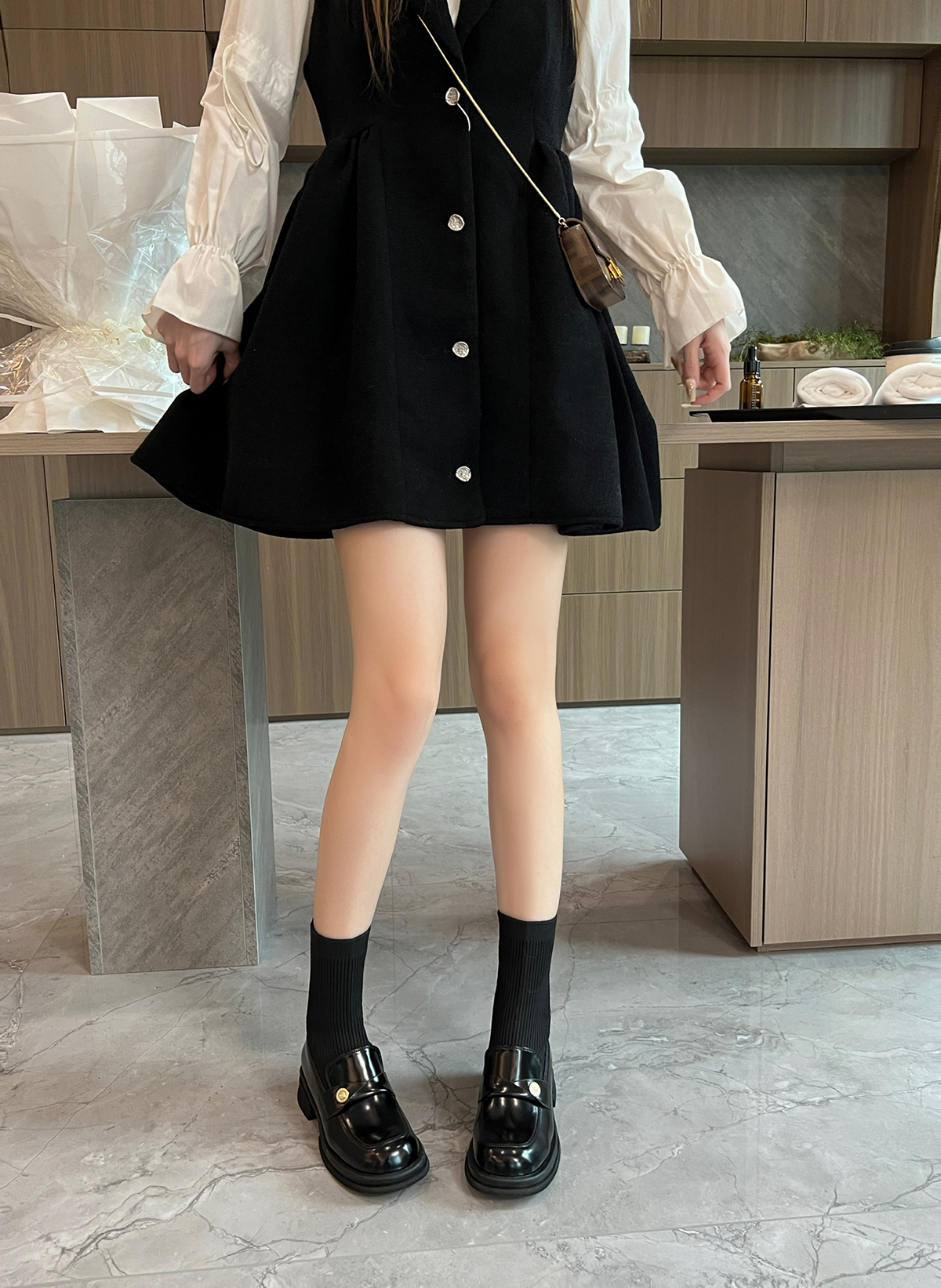 大叔家达文西鞋子 里外真皮~大叔家厚底乐福鞋女2024年冬新款英