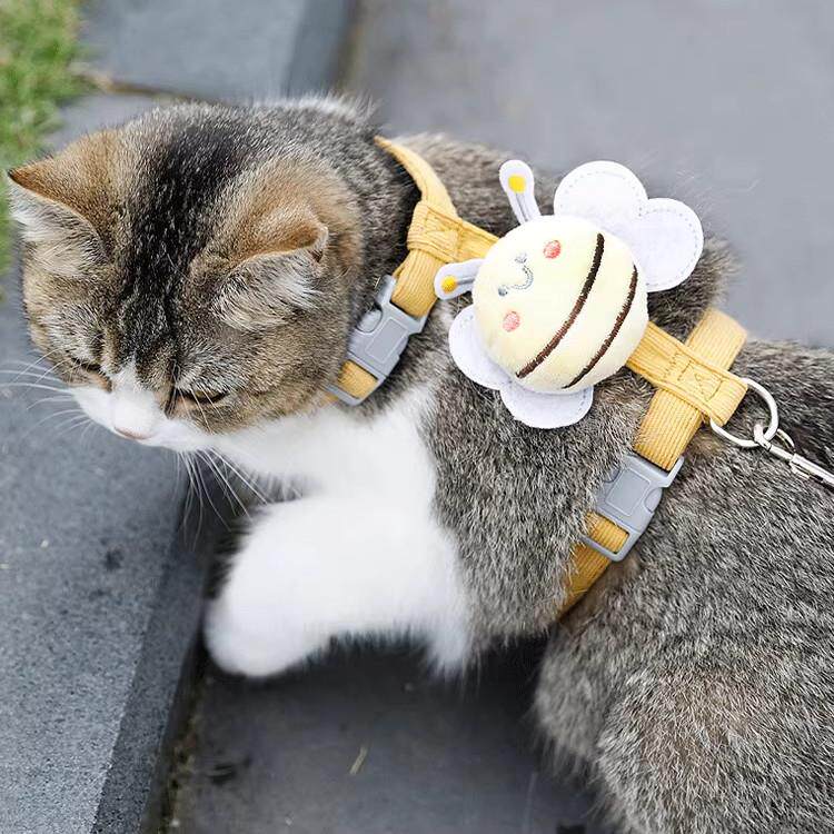 出【日本专研】咪牵引绳防YQI挣脱外专用宠物遛兔子猫遛猫用遛小