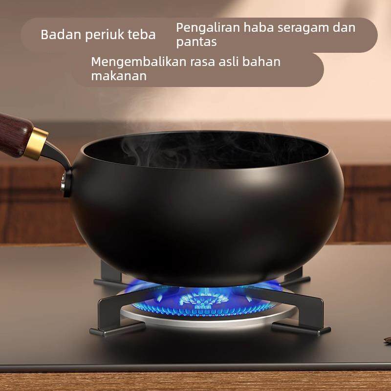 德国进口正宗手工章丘大肚锅铁锅家用炒菜锅平底无涂层不粘炒锅