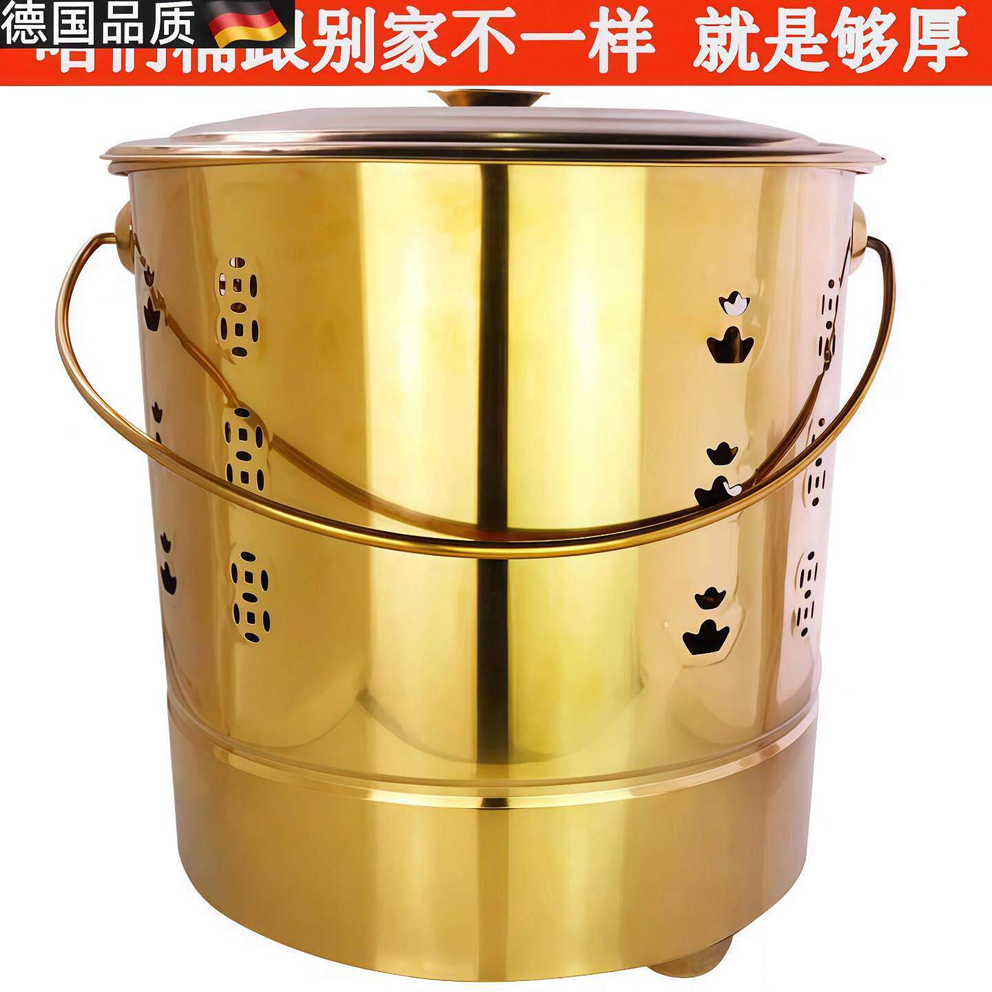 无烟烧金纸桶防烧黑内胆加厚拜神焚化焚烧炉元宝聚宝金桶不锈钢