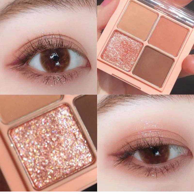 小红书推荐四色眼影盘大地色哑光珠光超爆闪粉2026新款眼影低饱和