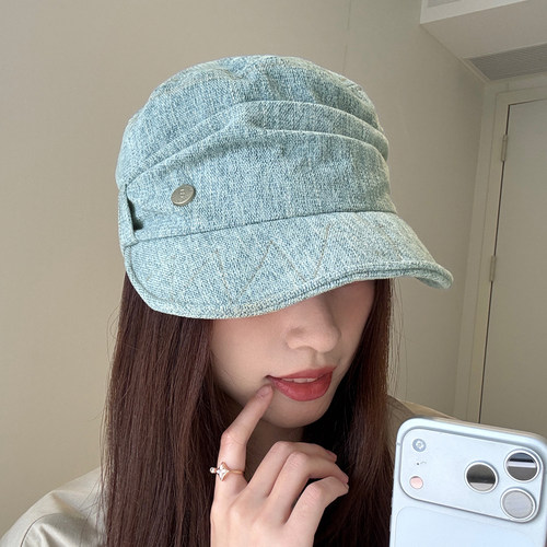 秋冬老钱风牛仔显脸小马术帽女