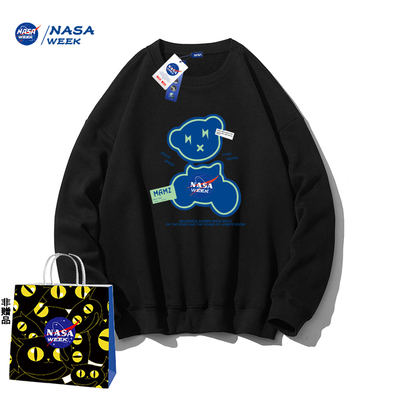 NASA WEEK2025圆领卫衣男女潮牌宽松百搭简约秋季情侣上衣