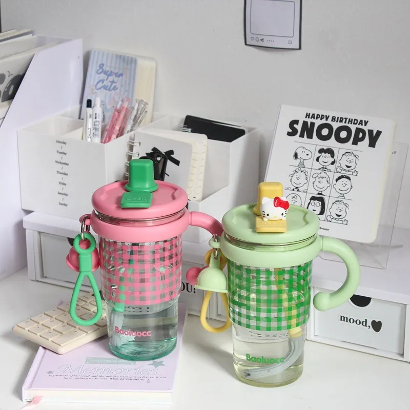 高颜值塑料吸管水杯女生办公室冰霸杯便携车载杯子家用大容量水壶