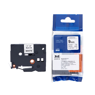 扬帆耐立 TZe-221 适用于兄弟标签机色带 PT-D210 450 600 E550W P700打印机 白底黑字 长8m 不干胶标贴纸