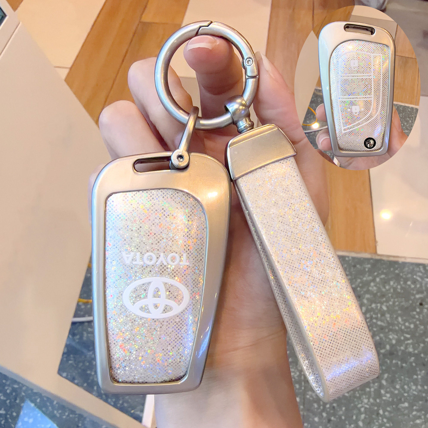 丰田卡罗拉钥匙套雷凌锐志折叠款荣放车汉兰达扣威兰达高级金属壳