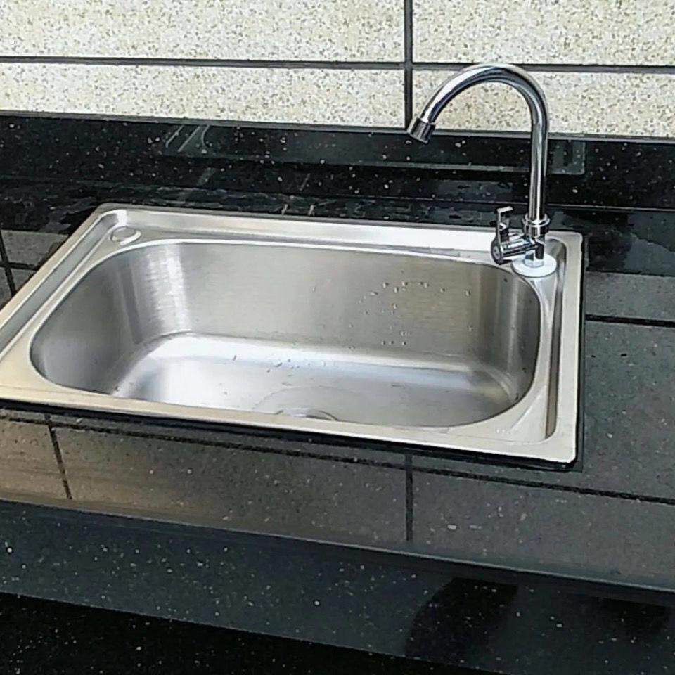 304不锈钢水槽加厚小单水槽套餐 厨房洗菜盆碗池水池水盆阳台洗衣