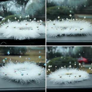 汽车摆件车内装饰品车载羽毛垫防滑垫子比亚迪海鸥内饰用品中控台