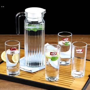 凉水壶玻璃耐高温食品级冷水壶套装泡茶壶加厚开水杯果汁扎壶大号