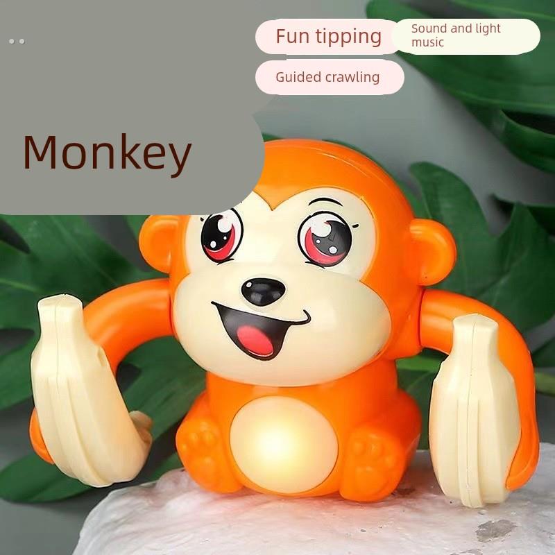 电动翻滚猴子玩具婴儿宝宝学练翻身引导抬头爬行练习消耗体力神器