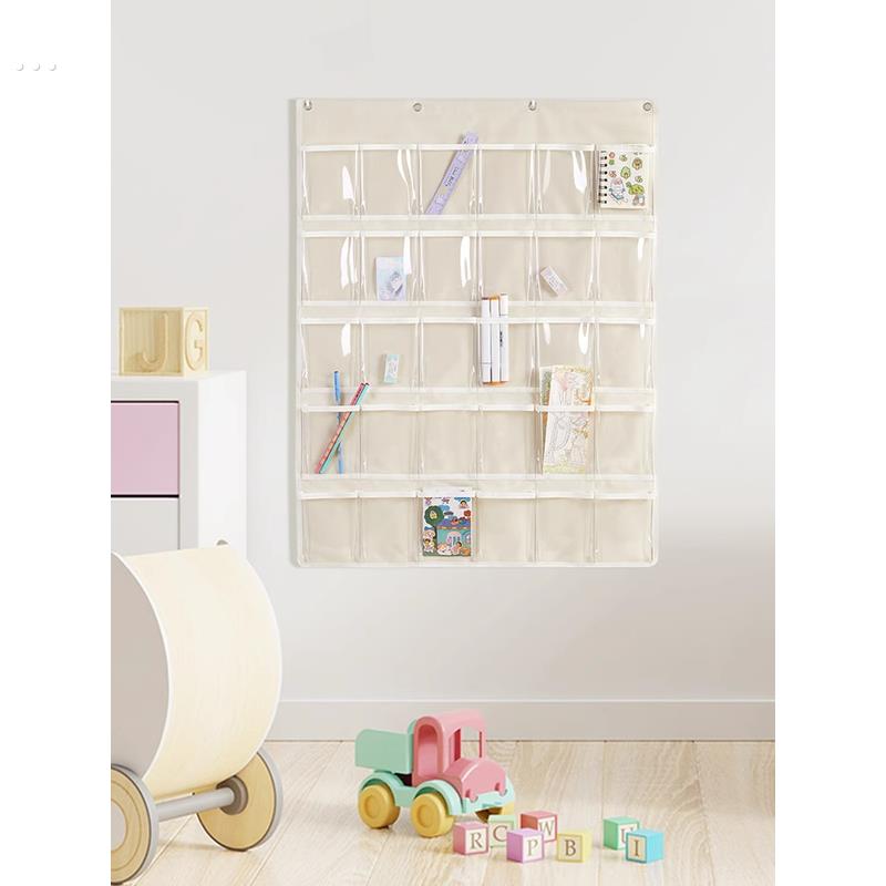 牛津布透明手机收纳袋挂袋接送卡袋手机袋挂墙壁式存放置物袋定做