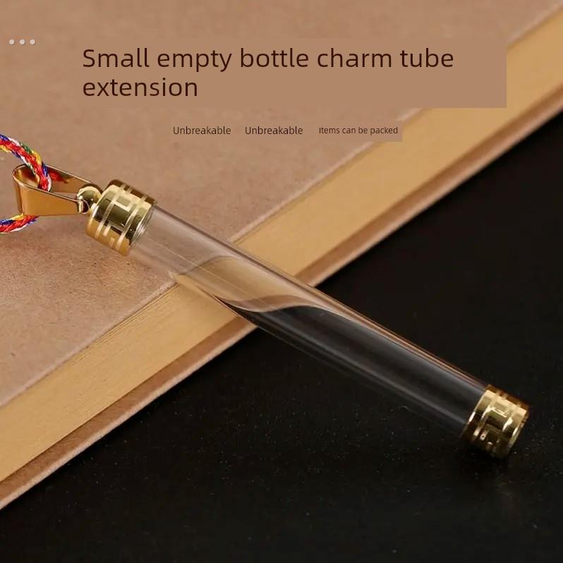 猫胡须收纳长款空心小瓶子吊坠嘎乌盒挂件可打开装朱砂胎发小物件