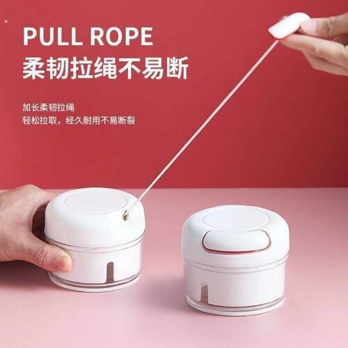 家用拉蒜神器捣蒜泥器手拉式大蒜粉碎蒜蓉手动打蒜末搅碎机切绞虾
