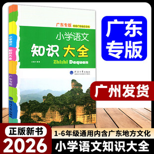 广东专版2026版小学语文知识大全人教部编河海大学出版社大字大开本小升初小考毕业总复习基础必备古诗汇总省全国数学经纶学典