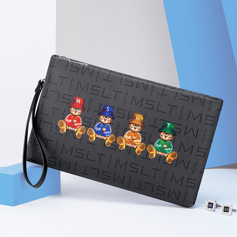 Mashalanti男士手拿包手包大容量信封包商务皮夹包时尚休闲手抓包