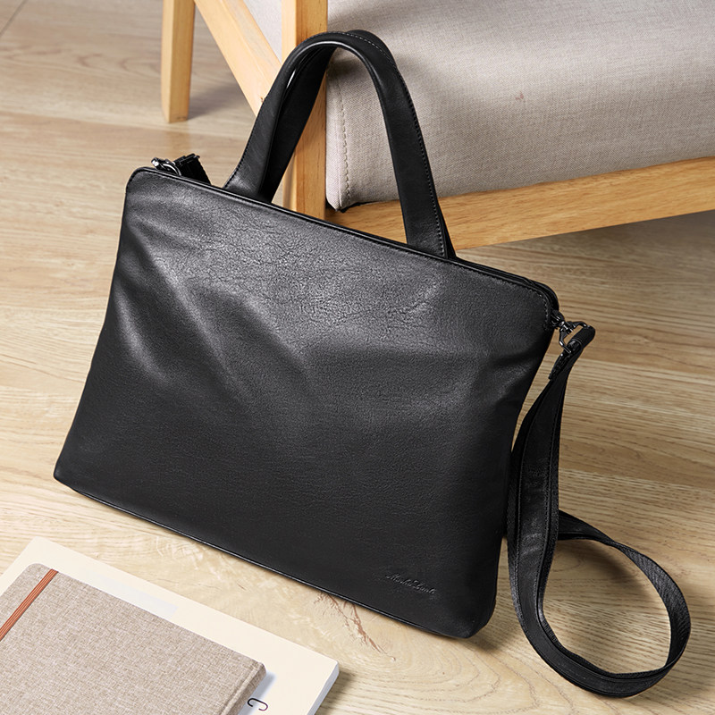 Mashalanti男士商务公文包电脑包横款手提包时尚男包休闲单肩斜挎