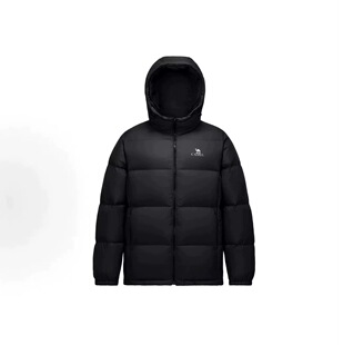 骆驼火山系列黑色加厚保暖面包服短外套羽绒服 M33CR07131B Y