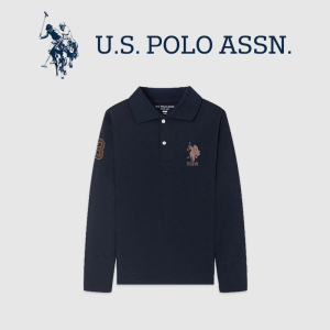 US POLO儿童装男童长袖T恤春秋2024新款中大童男孩保罗polo衫上衣