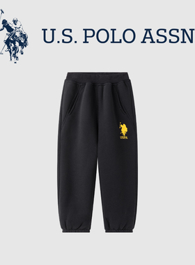 USPOLO童装男童裤子运动裤中大童休闲卫裤2025春夏长裤短裤