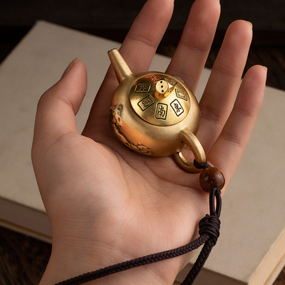 纯黄铜马上胡转转把把壶