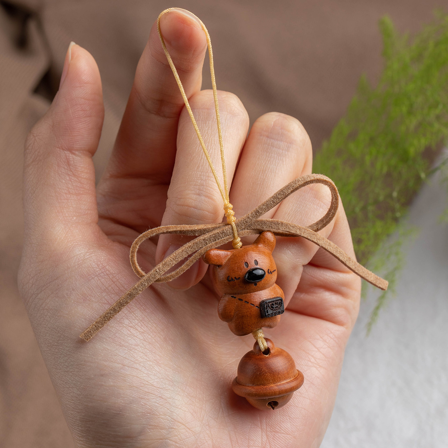 天然桃木小熊手机链治愈系手机挂绳桃木铃铛手机壳挂饰精致礼物挂,节庆用品/礼品,手机链,淘宝优惠券,粉丝福利购,淘宝优惠卷