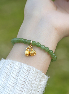 2026思怀新款步步莲花和田玉手链