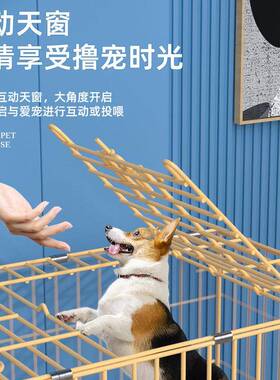泰狗迪笼子小犬室内带厕所中型犬狗笼折叠型物笼猫YRJ宠笼兔子笼