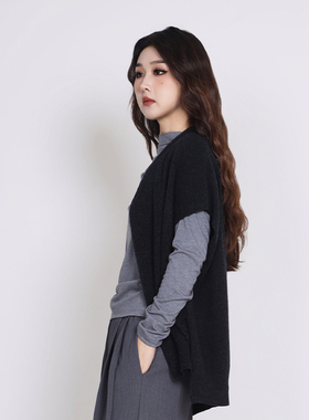 Jane express/简表达25冬新款毛织马甲休闲高级感毛织V领DMS52007