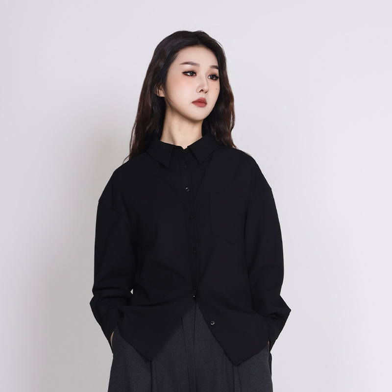 简表达25年冬季新款翻领长袖衬衫