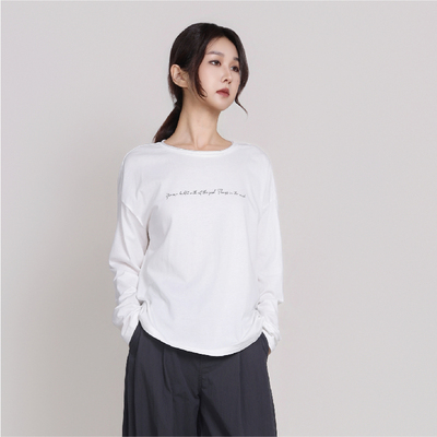 Janeexpress纯色百搭长袖T恤