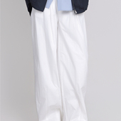 简表达极简风白色宽松弯刀休闲长裤 Jane express CKZ62004