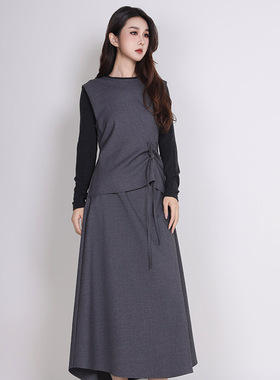 Jane express/简表达25年冬季新款优雅时尚连衣裙无袖DLY51008