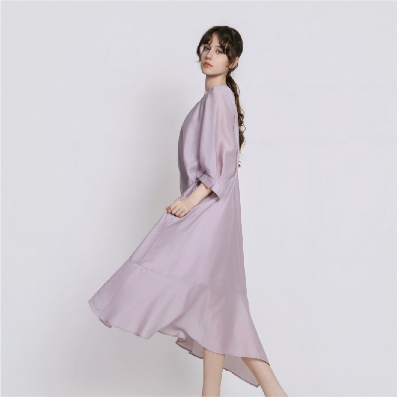 Jane express/简表达轻盈度假风极简莫代尔修身连衣裙女XLY63003